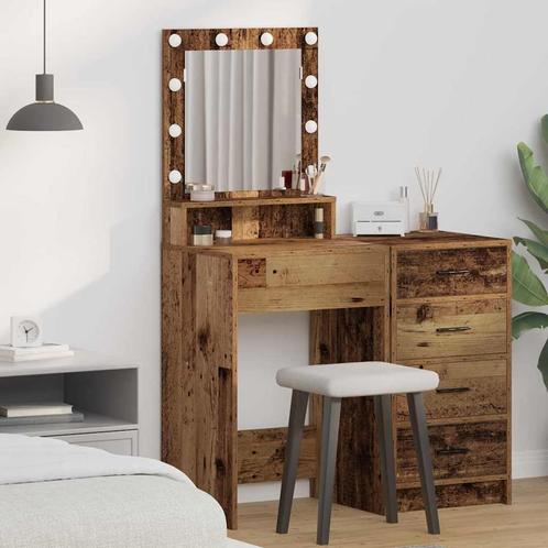vidaXL Kaptafel met plank Oud Hout 50 x 41 x 135 cm Bewerkt, Huis en Inrichting, Tafels | Kaptafels, Nieuw, Verzenden