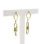 Gouden schakel oorbellen, Sieraden, Tassen en Uiterlijk, Ophalen of Verzenden, Gebruikt, Overige kleuren, Goud