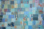 Wandtapijt Hangend Tafelkleed Patchwork Handgemaakt Blauw