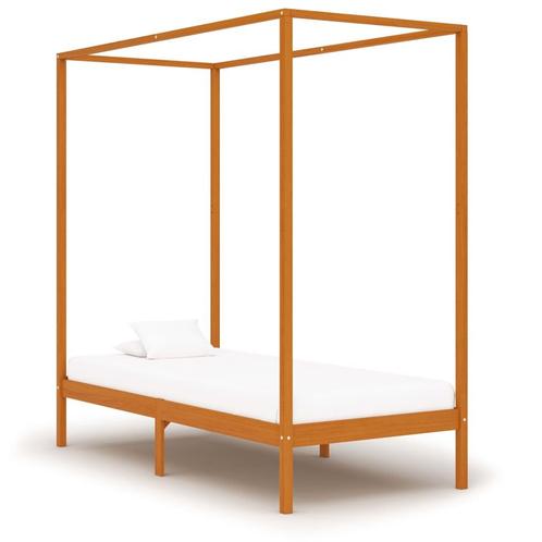 vidaXL Hemelbedframe massief grenenhout honingbruin 90x200, Huis en Inrichting, Slaapkamer | Bedden, 90 cm, 200 cm, Bruin, Eenpersoons