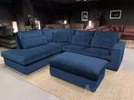 Hoekbank Leusden - hoekbanken - Blauw - Velvetstof, Huis en Inrichting, Banken | Sofa's en Chaises Longues, Nieuw, Stof