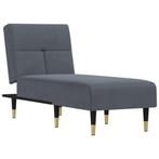 Chaise Longue Donkergrijs Fluweel - Retourdeal - 42% Kort..., Eenpersoons, 125 tot 150 cm, Nieuw, Ophalen of Verzenden