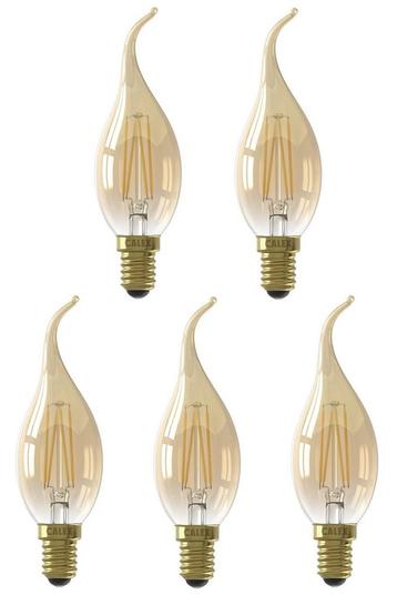 5 stuks Calex LED Tip Kaarslamp E14 3.5W 250lm 2100K Goud... beschikbaar voor biedingen