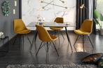 Design stoel SCANDINAVIA MEESTERSTUK mosterdgeel fluweel, Huis en Inrichting, Fauteuils, Ophalen of Verzenden, Nieuw