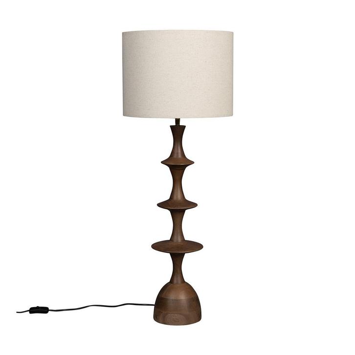 *WOONWINKEL* Dutchbone Cath Walnut Houten Tafellamp Walnoot, Huis en Inrichting, Lampen | Tafellampen, Nieuw, Verzenden