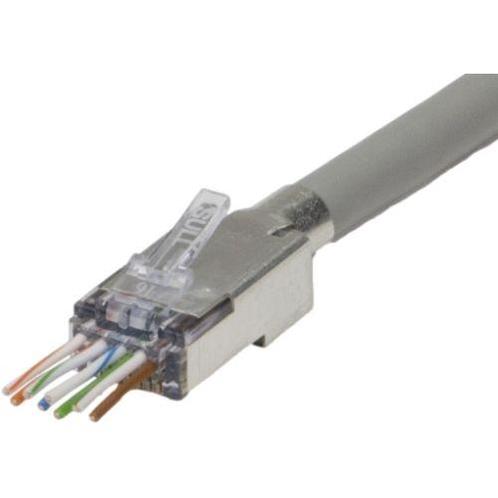 FTP stekker shielded 10Gig Cat.6A RJ45 ezEX48 zak van 100, Doe-het-zelf en Verbouw, Elektra en Kabels, Nieuw, Ophalen of Verzenden
