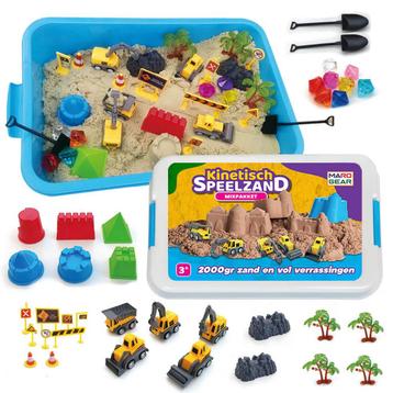 Kinetisch zand bouwplaats koffer met vormpjes en meer. beschikbaar voor biedingen