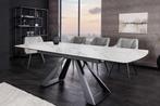 Uitschuifbare eettafel CONCORD 180-230cm wit keramiek marmer, Huis en Inrichting, Tafels | Eettafels, Ophalen of Verzenden, Nieuw