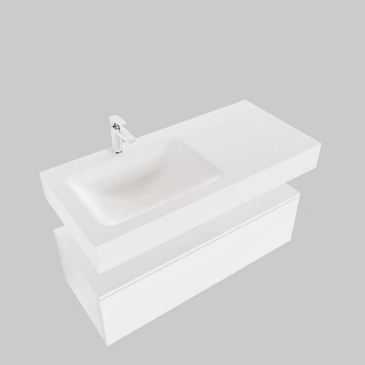 Badkamermeubel AQS Ibiza 100 cm Solid Surface Wastafel Mat, Huis en Inrichting, Badkamer | Badkamermeubels, Ophalen of Verzenden