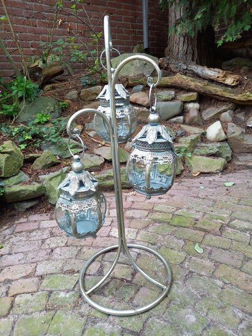 Lantaarn - 3 Hanging Candle Lanterns - 74 cm - Glas,, Antiek en Kunst, Kunst | Designobjecten