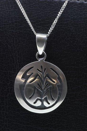 Zilveren Indiaan Levensboom rond hopi style ketting hanger, Sieraden, Tassen en Uiterlijk, Kettinghangers, Verzenden