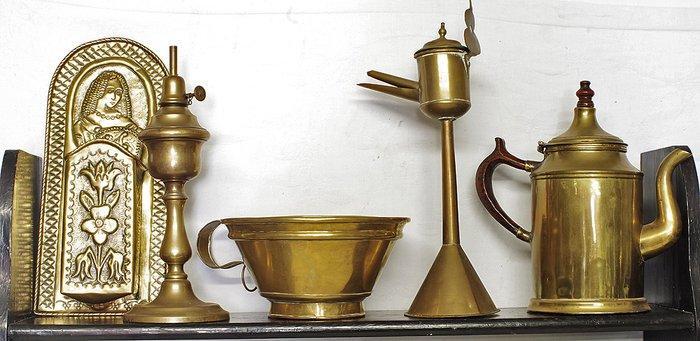 Pan (13) - Gegoten messing, Antiek en Kunst, Curiosa en Brocante