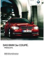 2011 BMW 3 SERIE COUPÉ PRIJSLIJST DUITS, Boeken, Auto's | Folders en Tijdschriften, Nieuw, Porsche, Author