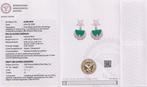 Hangoorbellen - 14 karaat Witgoud - 5.20ct. tw. Smaragd -
