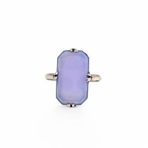 Chalcedoon - Zilver - Cocktailring - Duitse Art Deco /, Antiek en Kunst, Antiek | Goud en Zilver