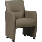Leren eetkamerstoel Pleasure - Toledo Smog (grijs) - Met, Huis en Inrichting, Stoelen, Eigentijds, Modern, Nieuw, Leer, Ophalen of Verzenden