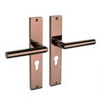 Lusso geveerd op schild cilindergat 55mm PVD glanzend bro..., Ophalen of Verzenden, Nieuw, IJzer, Klink of Kruk