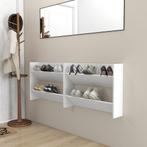 vidaXL Wandschoenenkasten 2 st 80x18x60 cm spaanplaat wit, Verzenden, Nieuw