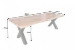 Massief houten eettafel MAMMUT NATURE 200cm acacia X-frame, Huis en Inrichting, Nieuw, Ophalen of Verzenden