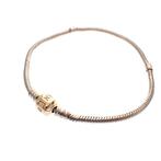 Pandora armband; Zilver met gouden slot; Snake Chain | 21 cm