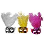 Plastic metallic oogmasker gekleurd - Venetiaanse maskers, Nieuw, Ophalen of Verzenden