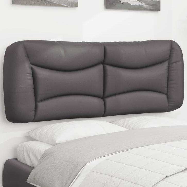 vidaXL Hoofdbordkussen Hvar 120 cm kunstleer grijs, Huis en Inrichting, Slaapkamer | Bedden, Grijs, Nieuw, Overige materialen