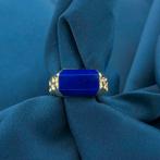 Gouden zegelring met Lapis Lazuli | Vintage (unisex, heren), Sieraden, Tassen en Uiterlijk, Ringen, 18 tot 19, Gebruikt, Overige kleuren