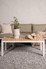 Tuin salontafel beige | Aluminium | 120x70cm, Verzenden, Nieuw, Rechthoekig, Hout