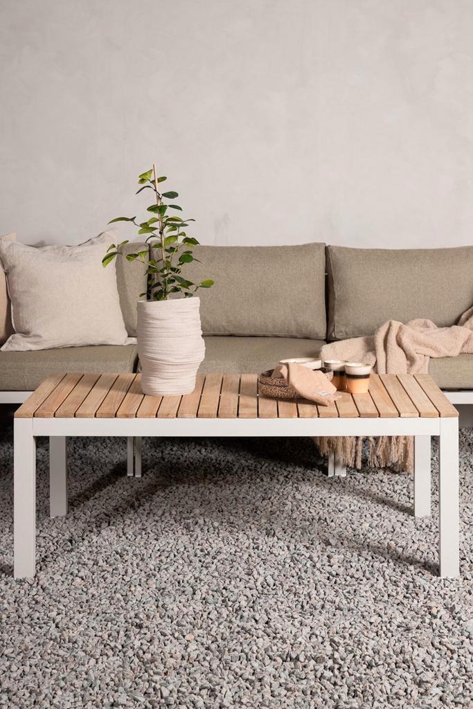 20% korting | Tuin salontafel beige | Aluminium | 120x70cm, Tuin en Terras, Tuintafels, Nieuw, Hout, Rechthoekig, Verzenden