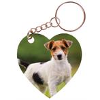 Sleutelhanger hartje 5x5cm - Jack Russel Terrier Hond Staand, Nieuw, Ophalen of Verzenden