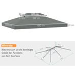 TRUUSK Vervangend Paviljoendak Voor Metalen Tuinpaviljoen, P, Verzenden, Nieuw