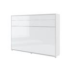 Murphy Horizontaal Opklapbed 140x200 - Wit Hoogglans, Huis en Inrichting, Verzenden, Nieuw