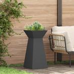 vidaXL Tuinpijler Plantenbak met Schaal Zwart 35x35x73 cm, Verzenden, Nieuw, Metaal