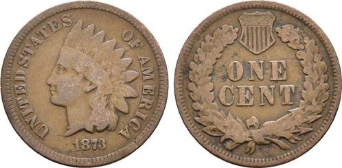 1 Cent 1873 Usa (MuntenenBankbiljetten-Wereldmunten), Postzegels en Munten, Munten | Amerika, Verzenden