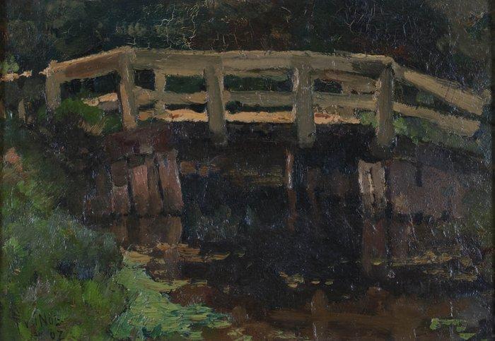 Willem Hendrik van der Nat (1864–1929) - Bruggetje, Antiek en Kunst, Kunst | Schilderijen | Klassiek