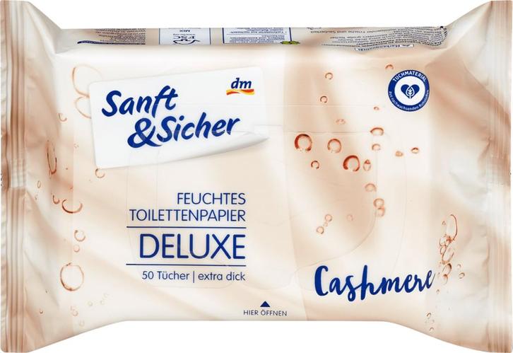 Zacht en veiligVochtig toiletpapier Deluxe Cashmere, 50 ..., Huis en Inrichting, Schoonmaakartikelen, Verzenden