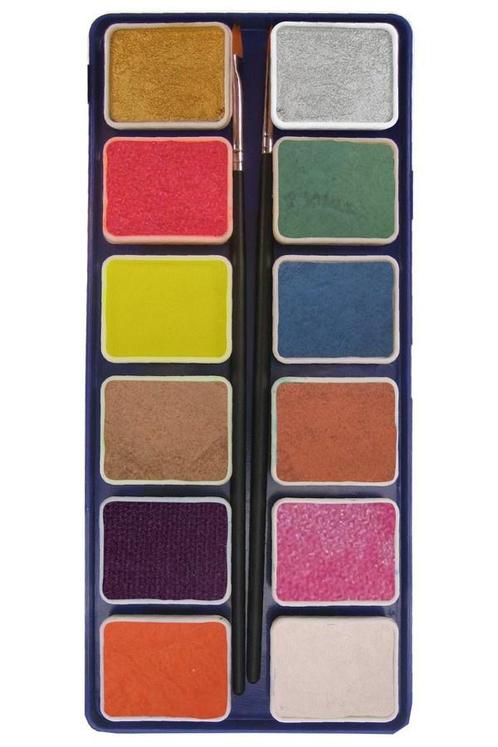 PXP Palet Metallic Colours 12 X 6gr With 2 Brushes ( Liner S, Hobby en Vrije tijd, Feestartikelen, Nieuw, Verzenden