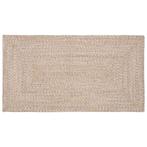 vidaXL Tapijt Natuurlijk en wit 80 x 150 cm Jute, Verzenden, Nieuw, Bruin