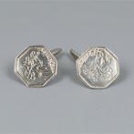 Zilver - Manchetknopen - 18e eeuwse Ruitertjes, Antiek en Kunst, Antiek | Goud en Zilver