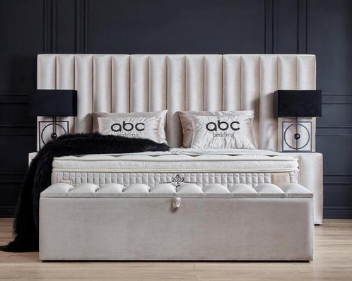 Opberg Boxspring Oscar Beige - 180x200 cm, Huis en Inrichting, Slaapkamer | Boxsprings, Beige, Nieuw, Verzenden