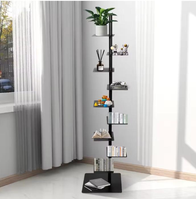 Zwarte Wervelkolom Boekenplank – 9 Lagen Metaal, Huis en Inrichting, Kasten | Boekenkasten, Nieuw, Verzenden