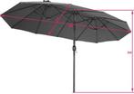 2dekans | tectake® - Dubbele parasol Silia - Terrasparasol -, Ophalen of Verzenden, Zo goed als nieuw
