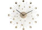 Wandklok Sunburst - Kristal - Goud - Large - Ø50cm, Ophalen of Verzenden, Zo goed als nieuw