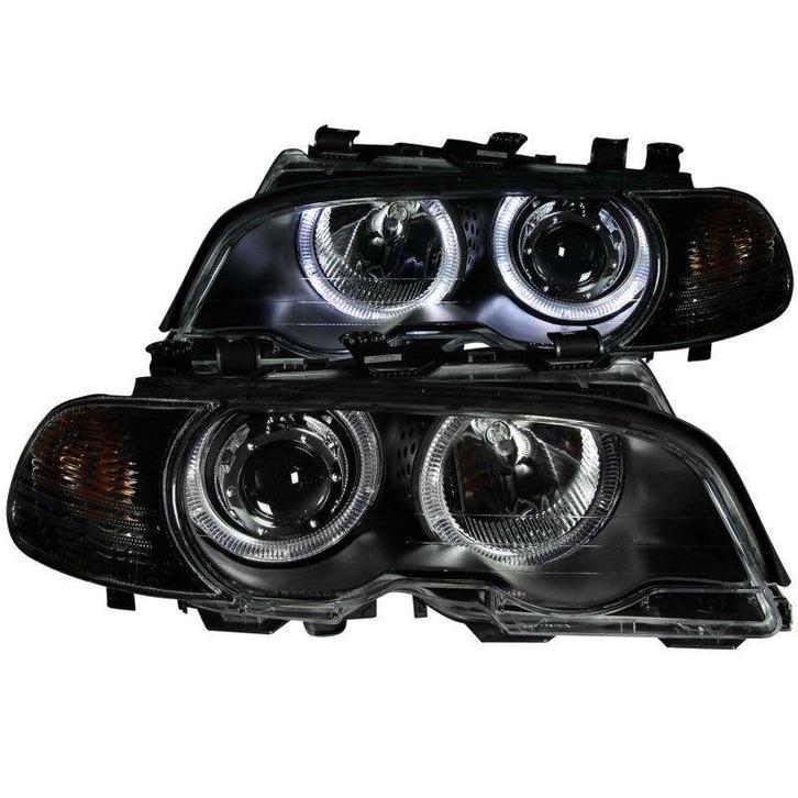 ANZO 2000-2003 BMW 3 Series E46 Projector Headlights w/ Halo, Auto-onderdelen, Verlichting, Ophalen of Verzenden