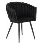 Wave Chair Black – Luxe Eetkamerstoelen Zwart Velvet, Ophalen, Nieuw