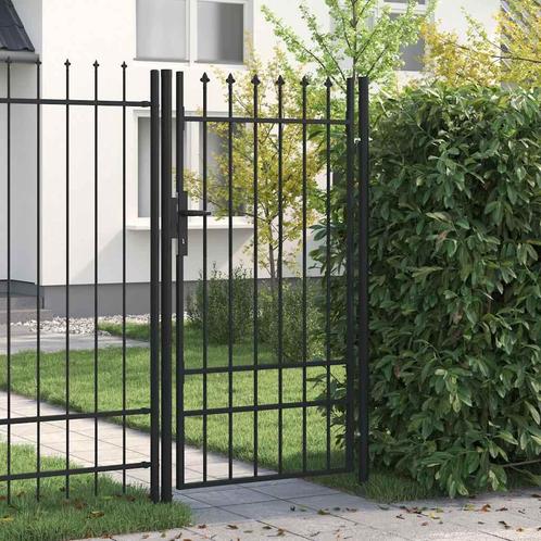 vidaXL Poort met puntige bovenkant enkel 1x1,75 m staal, Tuin en Terras, Tuinpoorten, Nieuw, Verzenden