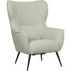 Leren fauteuil Flair - Toledo Perle (lichtgrijs), Eigentijds, Modern, Retro, Romantisch, Nieuw, Ophalen of Verzenden, 75 tot 100 cm