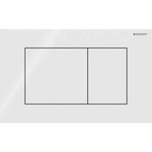 Geberit Drukplaat Sigma 40, 2-toets Square Glas Wit, Doe-het-zelf en Verbouw, Sanitair, Overige typen, Nieuw, Chroom, Ophalen of Verzenden