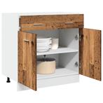 vidaXL Onderkast met lade Lyon 80x46x81,5 cm bewerkt hout, Huis en Inrichting, Keuken | Keukenelementen, Verzenden, Nieuw, Bruin