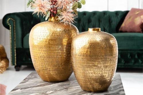 Elegante vazen set van 2 ORIENTAL 33cm goud met de hand, Huis en Inrichting, Woonaccessoires | Vazen, Ophalen of Verzenden